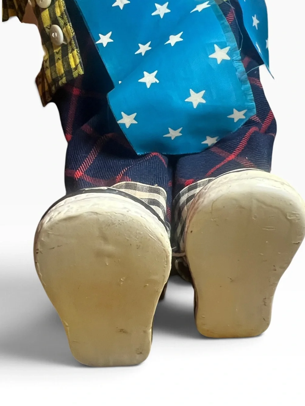 Vintage-Style 19” Orange Hair Ceramic Clown Doll with Chuck Style Sneakers